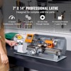 VEVOR Benchtop Metal Lathe, 7'' x 13.78'', offers precise metalworking with a 0-2200 RPM variable speed, powered by a 500W brush motor, Grey - 3 of 4