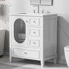NicBex 30" Bathroom Storage Cabinet with Sink, Bathroom Vanity, 1 Glass Cabient Door, 3 Drawers for Bathroom - 4 of 4
