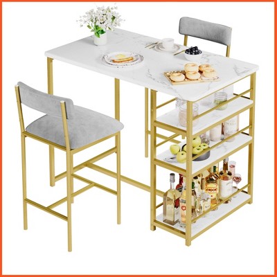 Bar Stools Set of 4, 37 Inch Barstools With Metal Legs PU Seats Chairs