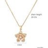 Attop Flower Necklace for Women Rotatable Crystal Silver Blossom Pendant Necklaces Redbud Flower Choker - 2 of 4