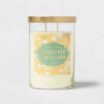 21.5oz Lidded Glass Jar 2-Wick Pineapple Lemonade Candle Pink - Opalhouse™