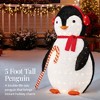 Best Choice Products 5ft Lighted Pop-Up Penguin, Large Yard Outdoor Christmas Decoration w/ LED Lights - Red and White - 3 of 4