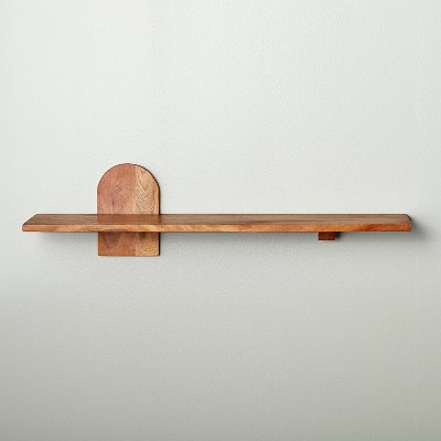 Asymmetrical Arch Floating Wood Shelf Brown - Hearth & Hand™ with Magnolia