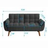 Sapphtopaz 75" Velvet Couch for Living Room, Adjustable Backrest Loveseat Sofa, Soft Upholstered Wood Frame Furniture for Small Spaces - 4 of 4