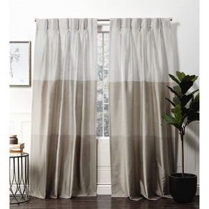 Exclusive Home Curtains Chateau Light Filtering Pinch Pleat Curtain Panels, 84" Length - 1 of 4