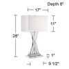 Possini Euro Design Proxima Modern Table Lamp with Acrylic Riser 28" Tall Chrome Sheer Outer White Inner Rectangular Shade for Bedroom Living Room - 4 of 4