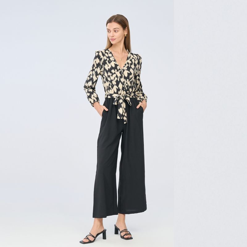 Women's Belted Leopard Print Long Sleeve Jumpsuit - Cupshe, 3 of 9