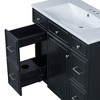 NicBex 35.4" Bathroom Storage Cabinet without Sink Bathroom Cabinets with 1 Spacious Cabinet, 3 Storage Drawers for Bathroom, Black - 4 of 4