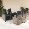 vidaXL Garden Dining Set Grey PE Rattan 5 Piece Adjustable Footrests - 2 of 4