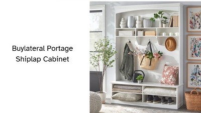 Buylateral Portage Shiplap Entry Cabinet White: Coastal Style Hall
