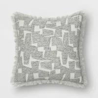 Threshold Geometric Patterned Cut Velvet Square Throw Pillow Deals