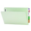 Smead End Tab Pressboard Fastener File Folder with SafeSHIELD  Fastener, 2 Fasteners, 1" Expansion, Legal, Gray/Green (37705) - 2 of 4