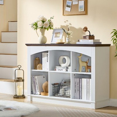Bookcase and Kids Bookshelf, Storage Cabinet with Wooden Cube Storage Organizer, Modern Book Shelf for Bedroom Furniture