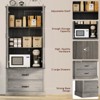 EcoSummer 65" Tall Kitchen Pantry Cabinet, Barn Doors Pantry Cabinet with Drawers and Adjustable Shelf, Kitchen Storage Cupboard Living Room, Grey - 4 of 4