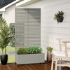 MAYEERTY Planter Box with Trellis Iron Gray Louvered Classic Style 72x35x16in 3-Piece Set - 3 of 4