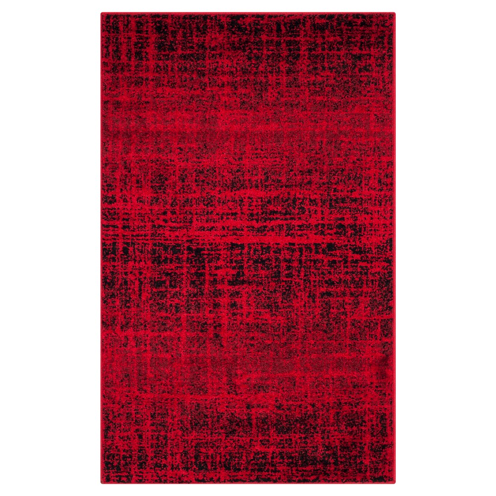 Red/Black Abstract Loomed Area Rug - (4'x6') - Safavieh