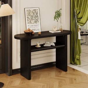 Elegant Minimalist Console Table with Rounded Edges and Sturdy Shelf for Entryway and Living Room - 1 of 4