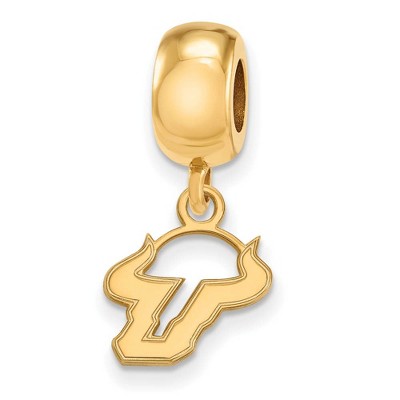 Black Bow Jewelry 14k Yellow Gold Plated Sterling Silver South Florida Bulls NCAA Bead Charm