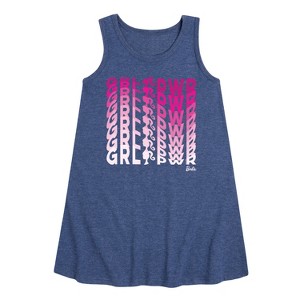 - Barbie - Girl Power in Illusion Wave Graphic Sleeveless Aline Dress - 1 of 3