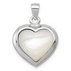Black Bow Jewelry Sterling Silver, Onyx & Mother of Pearl Reversible Heart Pendant, 17mm - 3 of 4