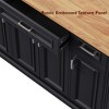 Kumasinova 54" Kitchen Island with Rubberwood Drop Leaf,Kitchen Cart with 4 Doors&3 Drawers,Rolling Kitchen Island on Wheels for Kitchen&Dining Room - 4 of 4