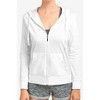 Sofra Women's Cotton Comfort Zip Up Hoodie Jersey Sweater - 2 of 4