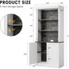 Jojoka White 5-Tier Bookshelf with Doors, Adjustable Shelves & LED Lights, Roman Column Design Storage Cabinet for Living Room, Bedroom,Home Office - 2 of 4