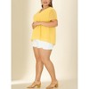 Agnes Orinda Women's Plus Size Pin Dots Notched V-Neck Dressy Trendy Fashion Casual Summer Blouses - 2 of 4