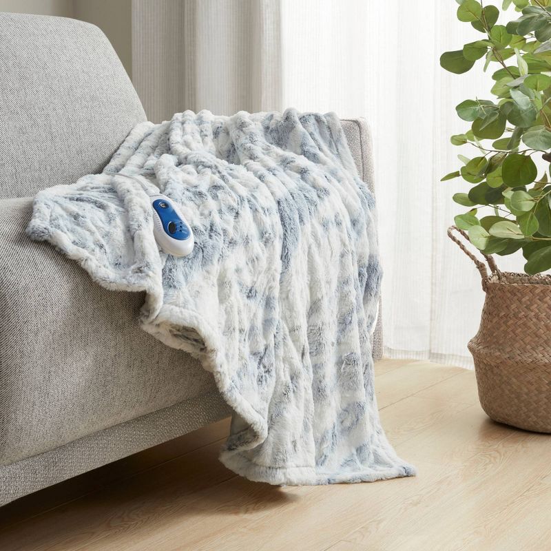 50"x70" Aina Marble Faux Fur Heated Throw Blanket - Beautyrest, 3 of 12