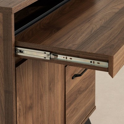 South Shore Flam 44'' Natural Walnut Multi-Function Secretary Desk