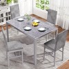 Hooseng Modern Luxurious Style 5/7 Piece Dining Room Table Set, Tempered Glass Top Dining Table Set for 4/6, Metal Frame And Upholstered Dining Chairs - 2 of 4