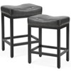CAVINAS Saddle Bar Stools Comfy Counter Stools Upholstered Kitchen Stools with Sturdy Steel Frame for Kitchen Island - 2 of 4