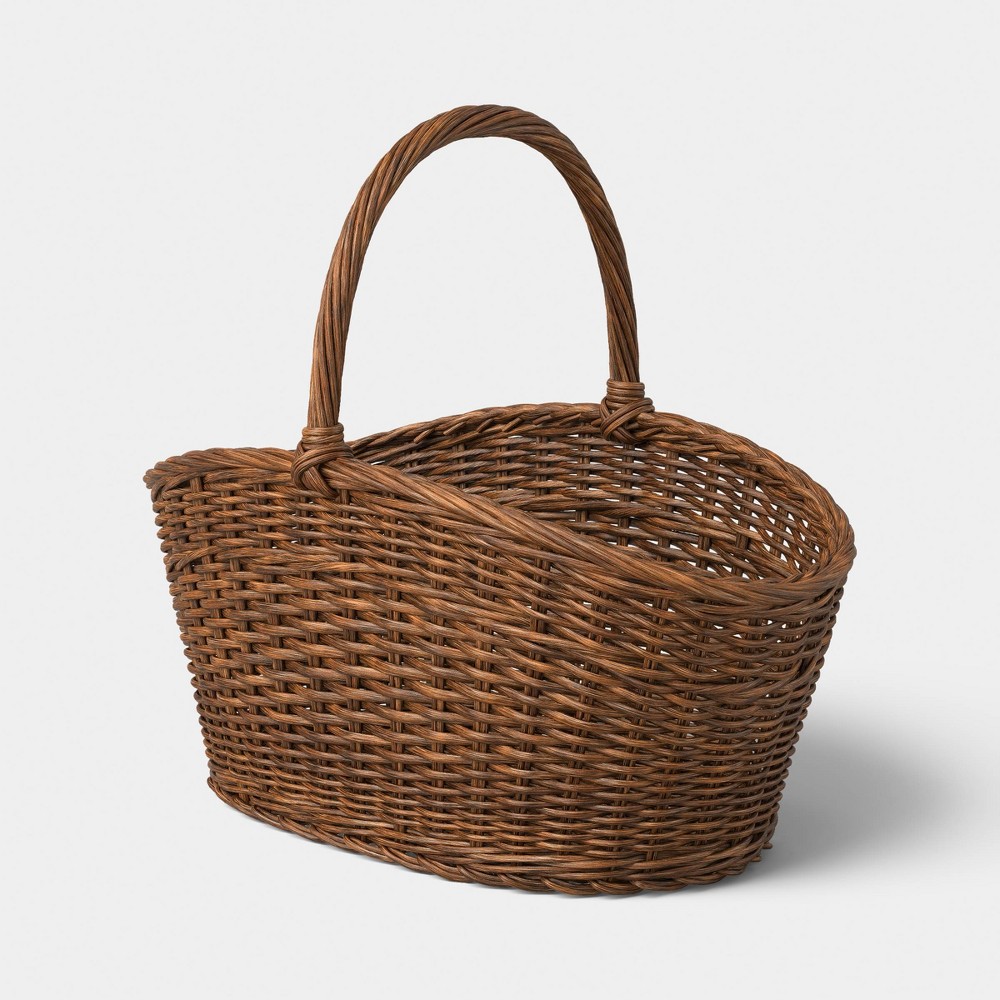Woven Handle Basket Dark Brown - Threshold™