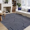 8*10ft Washable Rainbow Striped Rug, Stain Resistant, Easy Clean Indoor Carpet with Non-Slip Backing, Folding Floor Cover for Bedroom Nursery, Blue - 4 of 4