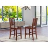 East West Furniture, Buckland  Counter  Height  Dining  room  Chair  with  Wood  Seat  in  Mahogany  Finish,  Set  of  2 - 2 of 3