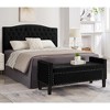 VYNXARIA Black Storage Bed Bench - Tufted Buttons, Nail Trim, Soft Armrests, for Entryway & Living Room - 2 of 4