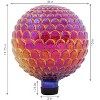 Sunnydaze Scalloped Texture Indoor/Outdoor Gazing Globe Glass Garden Ball - 10" Diameter - Red - 3 of 4