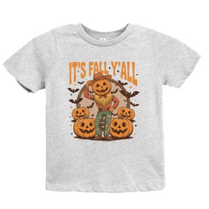 It's Fall Y'all Pumpkin Cowboy - Youth Short Sleeve Graphic T-Shirt and Toddler Short Sleeve Graphic T-Shirt - 1 of 2