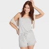 Women's Lace Trim Ribbed Cami Top and Shorts Pajama Set - Auden™ - 3 of 4