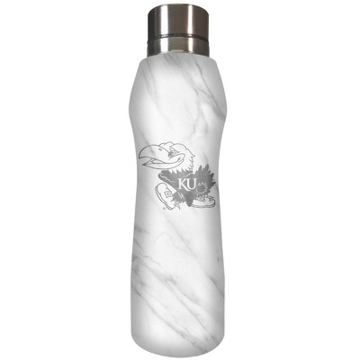  NCAA Kansas Jayhawks 20oz Marble Curve Stainless Steel Water Bottle 