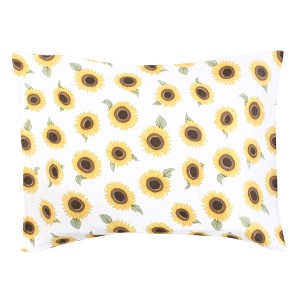 Hudson Baby Infant Girl Cotton Toddler Pillow Case, Sunflower, One Size - 1 of 2