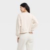 Women's Brunch and Wellness Cropped Fleece Graphic Sweatshirt - Beige - 2 of 3