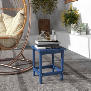 Maggift Patio End Tables, Modern Decorative Side Tables, Stylish Design for Patio, Living Room, Indoor and Outdoor Use, Blue, 15"*15"*18" - 1 of 4