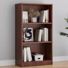 Infurnic Decorative Bookshelf, Tall Modern Wood Bookshelf with Three Shelves, for Living Room or Library Bookcase, Brown, 11.6"*24.4"*44.1" - 2 of 4