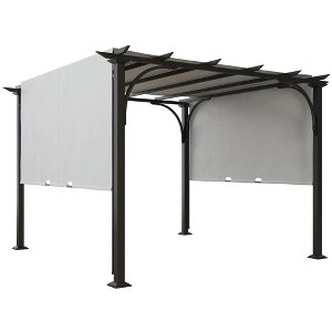 Resenkos Outdoor Garden Gazebo, Sunshade Gazebo Canopy,10' x 10' Patio Pergola with Weather-Resistant Steel Frame, White White, Black - 1 of 4
