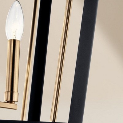 Delvin 4-Light Champagne Bronze and Black Pendant with Clear Glass