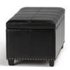 CAVINAS Faux Leather Storage Ottoman Bench,Ottoman with Stitched Design and Nailhead Trim for Living Room,Bedroom - 4 of 4