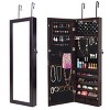 Tangkula Lockable Wall Door Mount Mirrored Cabinet Jewelry Organizer w/ LED Lights - 2 of 4
