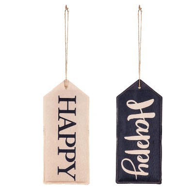 Evergreen Happy Reversible Door Tag