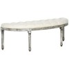 CAVINAS Bench Semi-Circle Ottoman with Tufted Velvet-Touch Fabric Rubberwood Legs for Bedroom - 4 of 4